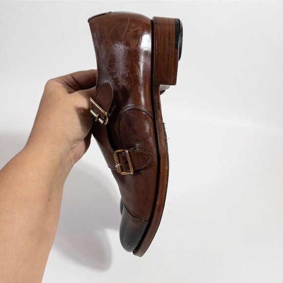 The Office Of Angela Scott Mr. Colin Double Monkstrap Loafers SZ US 8 Leather - Picture 16 of 16
